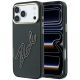 Karl Lagerfeld IML Big Signature Schutzhülle mit Metallrahmen aus Kunstharz für iPhone 18 Pro / 17 Pro – Schwarz