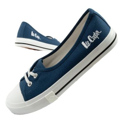 Lee Cooper Damenschuhe, sportliche blaue Slip-On-Ballerinas