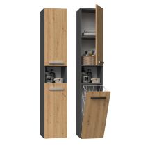 NEL III Badezimmerschrank 31x30xH174 Anthrazit/Artisan