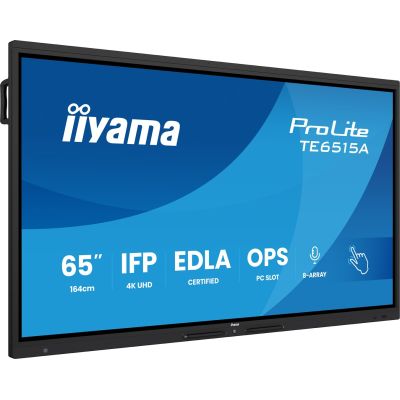 iiyama TE6515A-B2AG Digital Signage-Display Kiosk 163,8 cm (64,5") Wi-Fi 550 cd/m² 4K Ultra HD Schwarz Touchscreen Eingebauter Prozessor Android 24/7