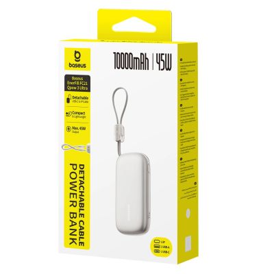 4. Baseus EnerFill FC21 Qpow 3 Ultra 10000mAh 45W Powerbank mit Digitalanzeige und abnehmbarem USB-C-/ Lightning Kabel – Titan