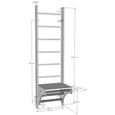 12. Klimmzugleiter aus Holz mit Schreibtischbank K 112