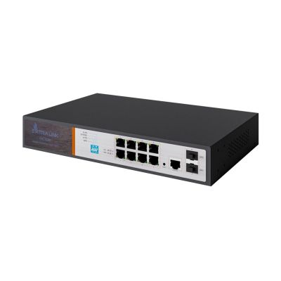 14. Extralink VICTOR | PoE-Switch | 8x Gigabit PoE/PoE+, 2x SFP, 1x Konsolenanschluss, 150 W, Managed
