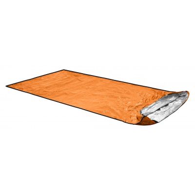 ORTOVOX Bivy Ultraleichter rechteckiger Schlafsack für Erwachsene aus Polyurethan, Silberblau, Orange