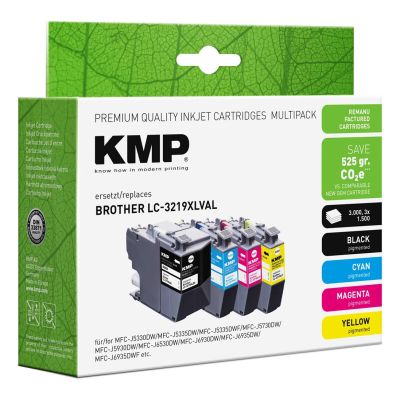 2. KMP 1537.4005 Tintenpatrone, 4 Stück, Ersatzfarben: Schwarz, Cyan, Magenta, Gelb
