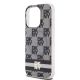 6. DKNY IML Checkered Mono Pattern & Printed Stripes MagSafe Hülle für iPhone 14 Pro Max – Schwarz