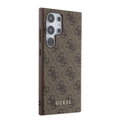 4. Guess 4G Metal Gold Logo Hülle für Samsung Galaxy S24 Ultra – braun