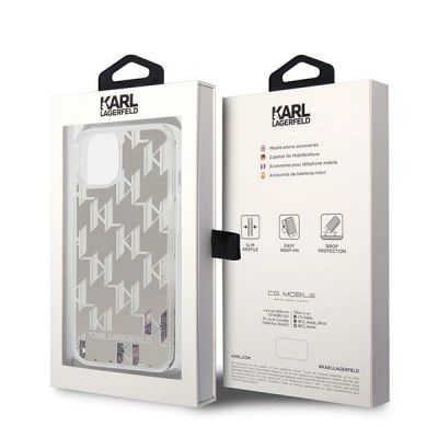 8. Karl Lagerfeld KLHCP14MLMNMS iPhone 14 Plus 6,7" Hardcase Silber / Silber Liquid Glitter Monogram