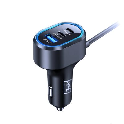5. 3mk Doppel-Autoladegerät 135W PD QC PPS USB-C USB-A - Schwarz