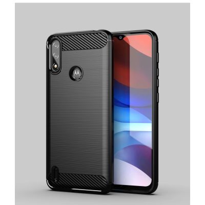 6. Carbon Case Flexible Schutzhülle Motorola Moto E7i Power schwarz