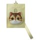 Nimmy Big Eyed Pet 2.0 Kartenetui mit Katzenmotiv, Beige
