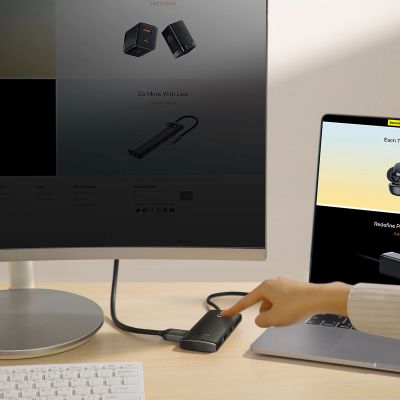 10. Baseus Lite Series multifunktionaler HUB USB Typ C - 2 x USB 3.0 / USB Typ C PD / HDMI 1,4 / SD / TF schwarz (WKQX050101)