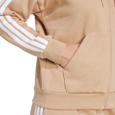 5. adidas Essentials 3-Streifen Fleece-Hoodie mit durchgehendem Reißverschluss W JX7706