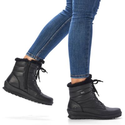 26. Remonte W RKR629B isolierte Lederstiefelette, schwarz
