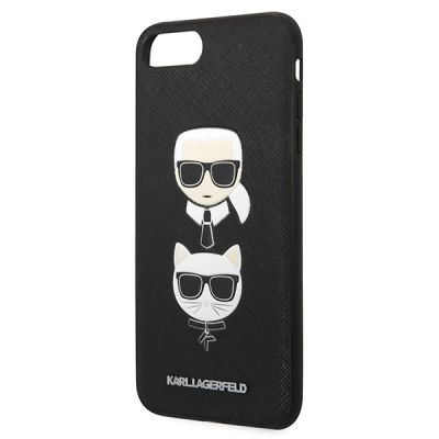 6. Karl Lagerfeld Saffiano Karl&Choupette Head Case für iPhone 7 Plus / iPhone 8 Plus – Schwarz