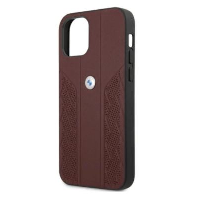 6. BMW Leather Curve Perforate Case für iPhone 12 Pro Max – Rot