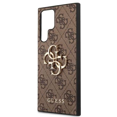 6. Guess 4G Big Metal Logo Case für Samsung Galaxy S22 Ultra - Braun