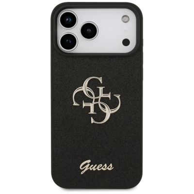 3. Guess Fixed Glitter Big 4G Hülle für iPhone 17 Pro Max - Schwarz