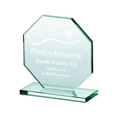 gravierte Glastrophäe