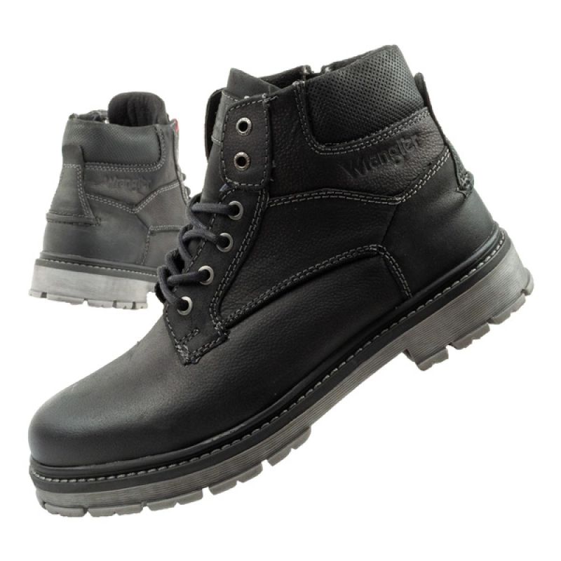 Wrangler Allan Mid Herrenstiefel Chelsea Boots Elegantes Leder Schwarz