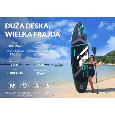 3. SUP-Board SKATINGER Grau Sport 350x89x15 Yoga