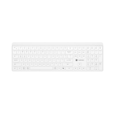 NATEC TANG US kabellose Tastatur BT + 2,4 GHz, leise, Slim, weiß