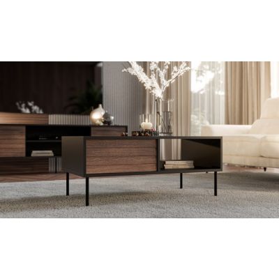 3. CORTINA Couchtisch 100x55x45 schwarz/walnuss