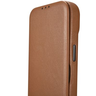 14. iCarer CE Premium Leather Folio Case iPhone 14 Pro Magnetic Flip Leather Folio Case MagSafe braun (WMI14220714-BN)