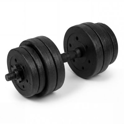 16. 4-in-1-Hantelset (Langhantel, Kurzhanteln, Kettlebell, Liegestützgriffe) Spokey PONDUS SET 20 kg