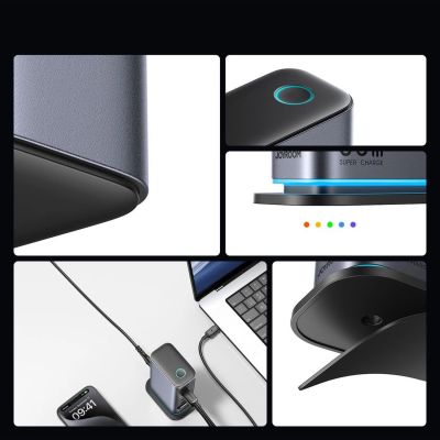 8. Joyroom JR-TCM02 GaN 65W Ladegerät Ladestation 4xUSB-C 2xUSB-A UK Stecker - grau