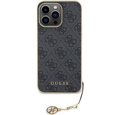 3. Guess 4G Charms Collection Hülle für iPhone 15 Pro Max – Grau
