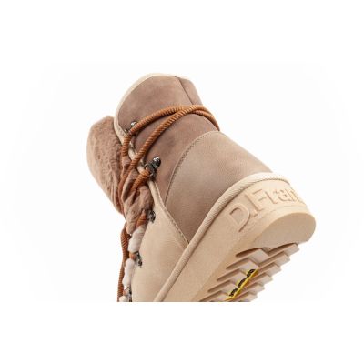 7. D.Franklin Damen Winter Schneestiefel, modisches Fellfutter, braun beige hoch