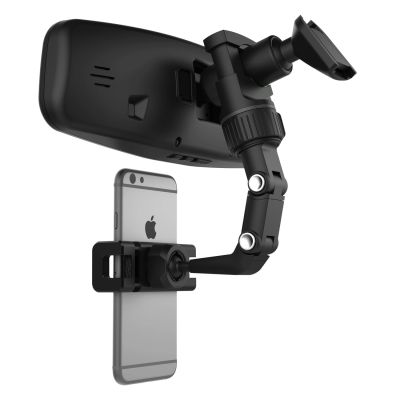 6. Verstellbarer Auto-Rückspiegelhalter für Smartphone schwarz