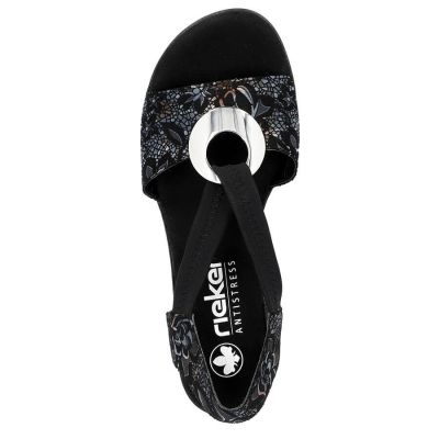 11. Bequeme Rieker W RKR679 schwarze Sandalen