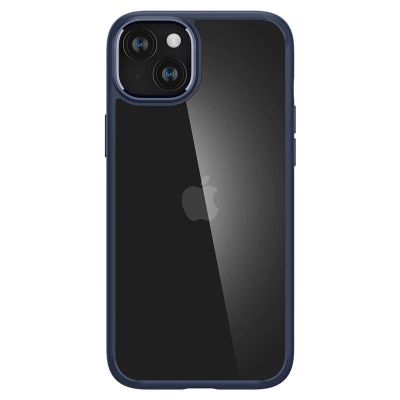 5. Spigen Crystal Hybrid-Hülle für iPhone 15 Plus – transparent und blau
