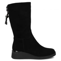 Schwarze Damen-Keilstiefeletten aus Leder, Filippo DBT7210