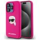 Karl Lagerfeld KLHMP15LSKHPPPLF iPhone 15 Pro 6,1" Fuchsia/Fuchsia Hardcase Silikon Karl Head Print MagSafe