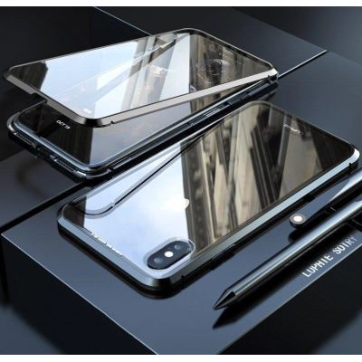 11. Wozinsky Full Magnetic Case 360 Magnetic Case Vorder- und Rückseite mit integriertem Glas Samsung Galaxy A72 4G Schwarz-Transparent