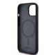 7. DKNY Liquid Silicone MagSafe Case mit weißem Logo-Aufdruck für iPhone 14/15/13 – Schwarz
