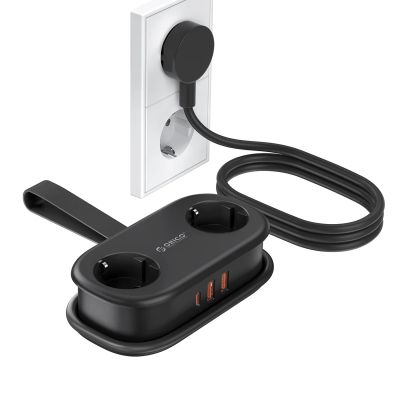 Orico APP 15,5W 5-in-1 Steckdosenleiste (2x AC + 2x USB-A + 1x USB-C) – Schwarz