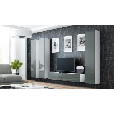 7. TV-Schrank VIGO '140' 30/140/40 weiß/grau glänzend