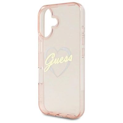 6. Guess IML Herzhülle für iPhone 16 - Rosa