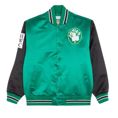 Mitchell & Ness NBA Boston Celtics Primetime Schwergewichts-Satinjacke Vintage Logo Celtics M JK8453-BCEKYGN