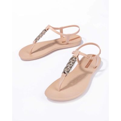 4. Ipanema Sandal Class Damen Flip-Flop Sandalen, Hellbeige mit Gold