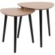 2. Couchtisch mit 3 Beinen, Holzplatte, 2er-Set