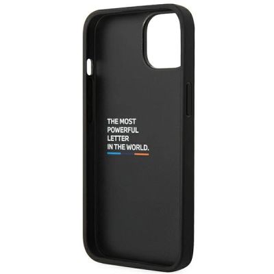 7. Hülle BMW BMHCP14M22PTDK iPhone 14 Plus 6.7 "schwarz / schwarz Leder Stamp Tricolor