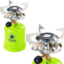 Gas-Touristenkocher mit durchstochenen Gaskartuschen FOCUS 1,4 kW