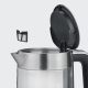 7. Severin Wasserkocher aus Glas und Stahl, 1,7 l, verdecktes Heizelement, Strix-Steuerung, Kabeleinführung, Wasserstandsanzeige, 2200 W, WK3420
