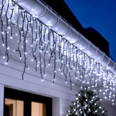 5. Solar-Lichterkette mit 240 LEDs und 13 Funktionen, weiß