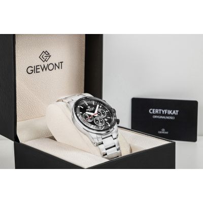8. Giewont Herrenuhr Chronograph Saphir Silber Schwarz GW9140-B1
